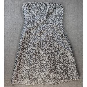 The Limited Strapless Mini Dress Jacquard Hoco Wedding Guest Metallic Gray Sz 4